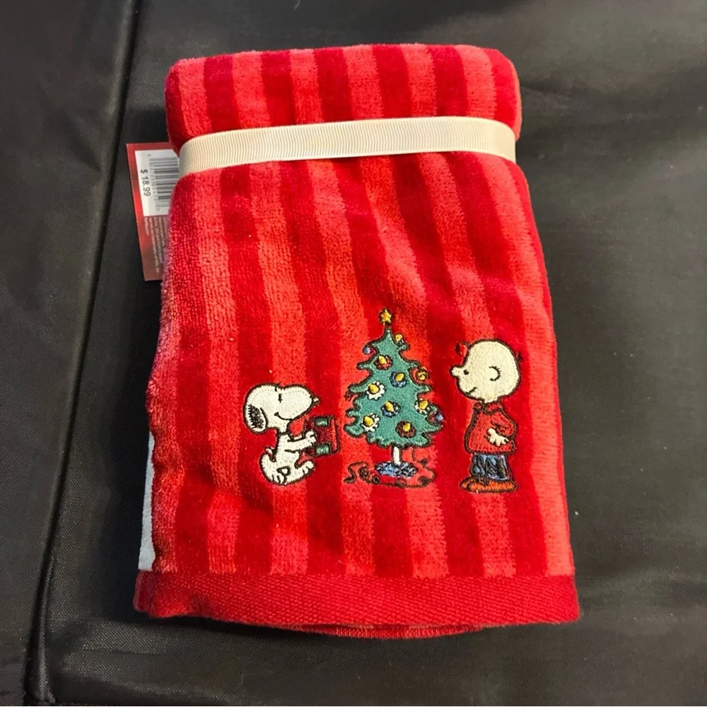 Peanuts Cream Hand Towels Set with Ribbon